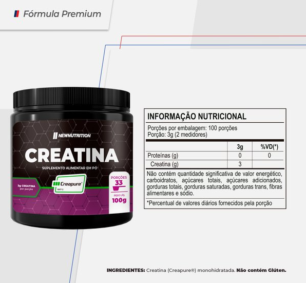 Creatina Monohidratada Creapure em pó 100g
