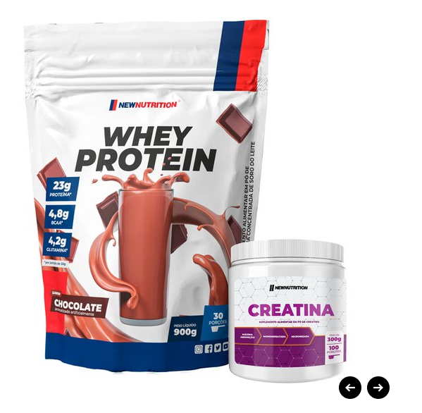 Kit Whey Protein Concentrado 900g + Creatina 300g
