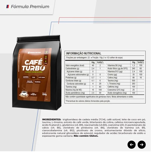 Refil CAFÉ TURBO® em Pó 220g Original