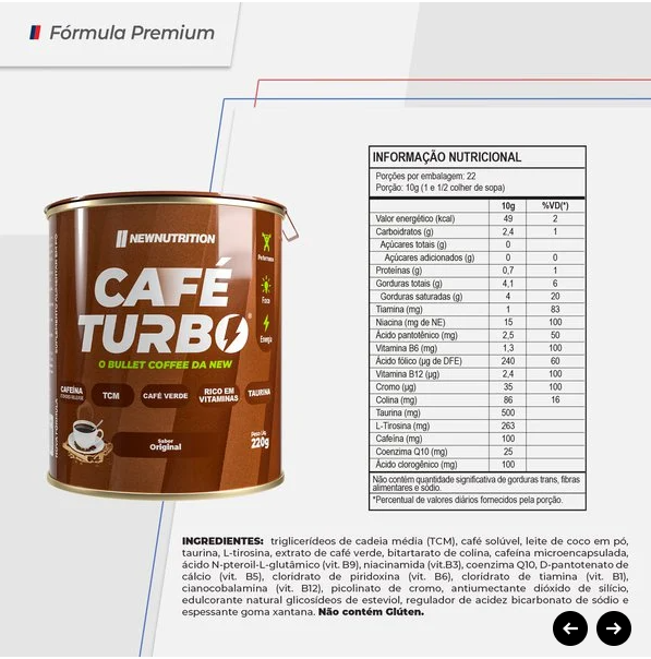 CAFÉ TURBO® em Pó 220g