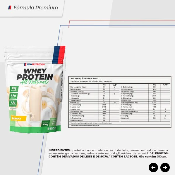 Whey Protein Concentrado All Natural 900g