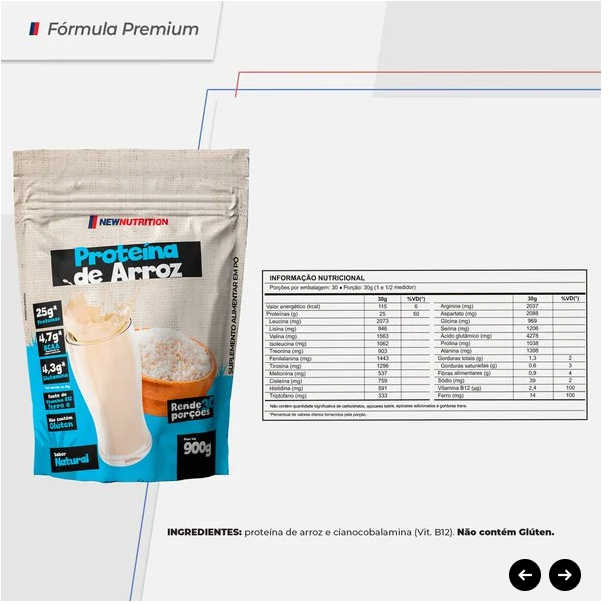Proteína Arroz Natural (Rice Protein) 900g