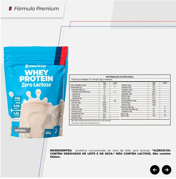 Whey Protein Concentrado Zero Lactose 900g