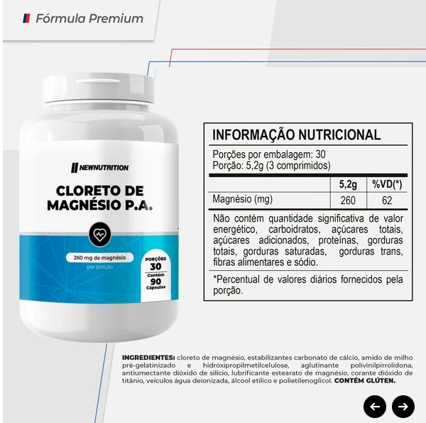Cloreto de Magnésio P.A. 90 Cápsulas