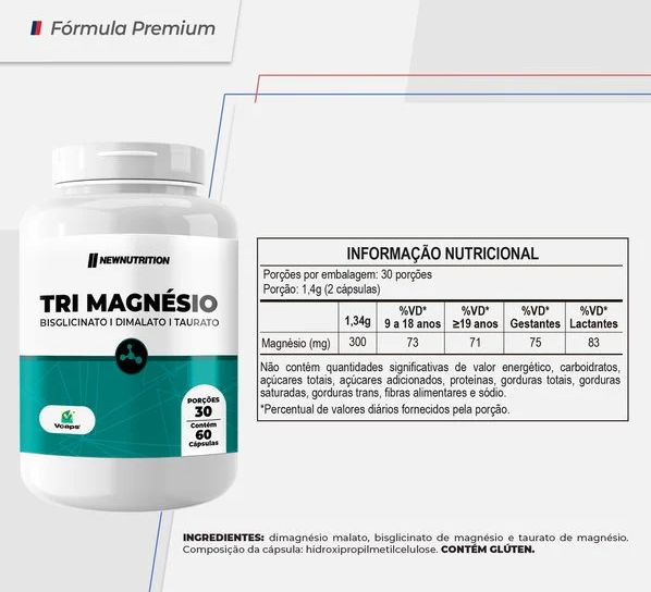 Tri Magnésio 60 Cápsulas