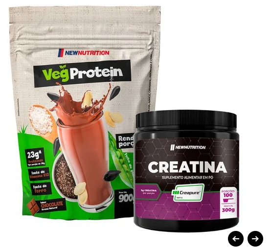 Kit Suplementos Veganos 1 (Blend Proteínas Vegetais + Creatina)